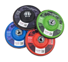 Diamant-Schleifscheiben Set - K60, K120, K200, K400 | Lamellenscheibe (80 Diamant-Lamellen) – für Fliesen, Keramik, Naturstein, Feinsteinzeug, Beton