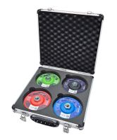 Diamant-Schleifscheiben Set - K60, K120, K200, K400 | Lamellenscheibe (80 Diamant-Lamellen) – für Fliesen, Keramik, Naturstein, Feinsteinzeug, Beton