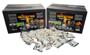 BLACK DEAL Sparpack 2x500 Stk Ofenanzünder im Karton Kaminanzünder Quickfire Anzündtüten