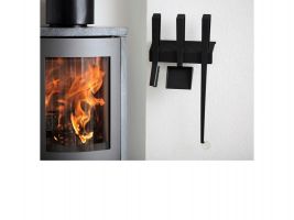 TermaTech Kaminbesteck "Edge" 3 Wandhängend schwarz