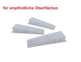 100 Stück Keile transparent für Zuglaschen Fliesen Nivelliersystem für empfindliche Oberflächen