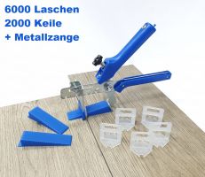 XXL-Set blau 1,5 mm Fugenbreite Nivelliersystem für Fliesenstärke von 3-12 mm