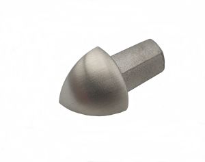 10 Stück Außenecke R-Rundprofil gebürstet 12,5 mm Edelstahl V2A Vollmaterial