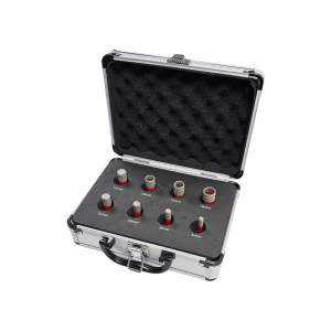 Matrix Diamant-Bohrkronen-Set 8-teilig, Ø 6/8/10/12/14/15/16/18 mm inkl. Koffer, für Fliesen Porzellan Keramik Marmor Granit