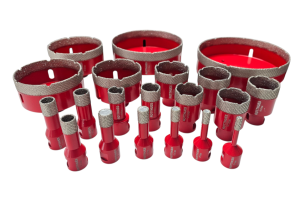 Matrix Diamant-Bohrkronen Hohlbohrer Rot M14 Ø6 - 150 mm Segmenthöhe 15 mm für Fliesen Porzellan Keramik Marmor Granit
