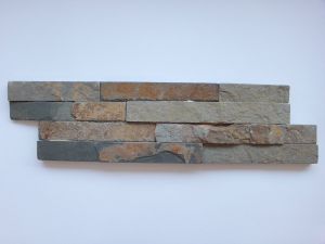 Musterstück ca. 10 x 36 cm des Naturstein-Riemchen Bunt-Schiefer