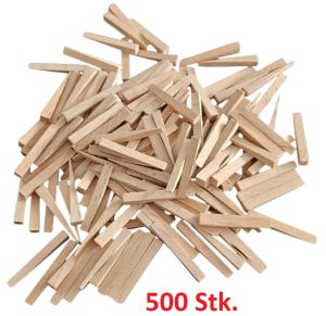 Buchenholzkeile 500 Stück – Fliesenkeile 54x7 mm (0–8 mm) im Kunststoffkasten | Rotthues
