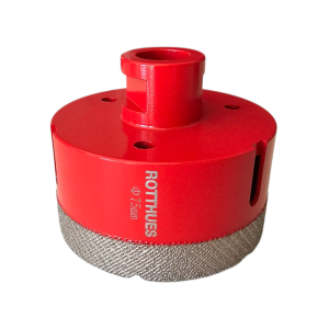 Matrix Diamant-Bohrkrone Hohlbohrer Ø75, Segmenthöhe 15 mm, für Fliesen Porzellan Keramik Marmor Granit