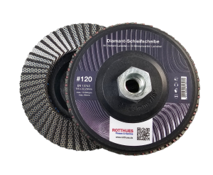 Diamant-Schleifscheibe #120 | Lamellenscheibe (100 Lamellen) –  für Fliesen, Keramik, Naturstein, Feinsteinzeug, Beton