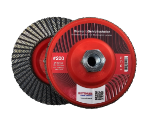 Diamant-Schleifscheibe #200 | Lamellenscheibe (100 Lamellen) – für Fliesen, Keramik, Naturstein, Feinsteinzeug, Beton