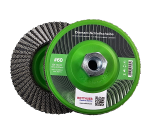 Diamant-Schleifscheibe #60 | Lamellenscheibe (100 Lamellen) – für Fliesen, Keramik, Naturstein, Feinsteinzeug, Beton