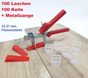 Basis-Set rot 1 mm Fugenbreite Nivelliersystem für Fliesenstärke von 12-21 mm