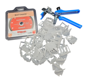 BLACK DEAL 3000 Stk Zuglaschen 2 mm Fugenbreite + 2 Gratisartikel (Zange+Trennscheibe) Nivelliersystem für Fliesenstärke von 3-12 mm