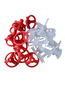 Rotthues® Master-Kit 1000 Gewindelaschen 300 Drehhauben – 1 mm Fugenbreite – für Fliesenstärken 3–25 mm