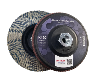 Diamant-Schleifscheibe K120 | Lamellenscheibe (80 Diamant-Lamellen) – für Fliesen, Keramik, Naturstein, Feinsteinzeug, Beton