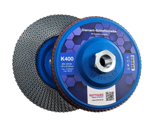 Diamant-Schleifscheibe K400 | Lamellenscheibe (80 Diamant-Lamellen) – für Fliesen, Keramik, Naturstein, Feinsteinzeug, Beton
