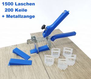 Maxi-Set blau 1 mm Fugenbreite Nivelliersystem für Fliesenstärke von 3-12 mm