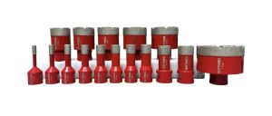 Diamant-Bohrkronen Rot M14 Ø6 - 68 mm Segmenthöhe 15 mm präzise und saubere Bohrungen trocken & nass