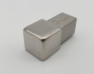 Eckstück R-Quadratprofil glänzend 12,5 mm Edelstahl V2A Vollmaterial