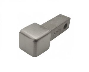 10 Stück Eckstück R-Quadratprofil gebürstet 8 mm Edelstahl V2A Vollmaterial