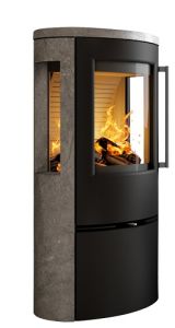 *Ausstellungsstück* TermaTech TT23RGS Speckstein Kaminofen schwarz | Seitenfenster