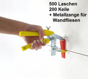 Wandfliesen-Set L rot 1 mm Fugenbreite Nivelliersystem für Fliesenstärke von 3-12 mm Zange gelb