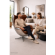Vintage Design Schalensessel Aluminium Echtleder mit Wippfunktion dunkelbraun, Clubsessel, Lounge Sessel, Egg Chair