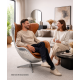 Vintage Design Schalensessel Aluminium Echtleder mit Wippfunktion hellbraun Clubsessel, Lounge Sessel, Egg Chair