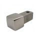 10 Stück Eckstück R-Quadratprofil glänzend 11 mm Edelstahl V2A Vollmaterial