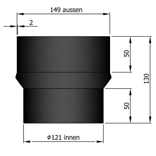 150 mm 120 mm Erweiterung in Schwarz 