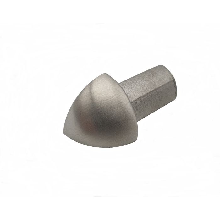 10 Stück Außenecke R-Rundprofil gebürstet 11 mm Edelstahl V2A Vollmaterial