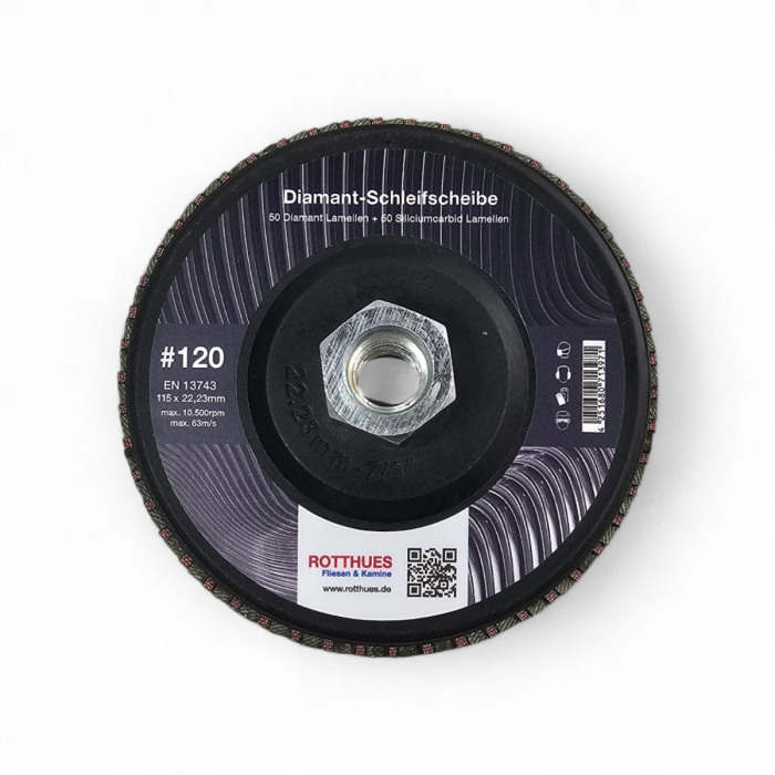 Rotthues® Diamant-Lamellenscheibe K120 Schleifscheibe – 100 - Lamellen