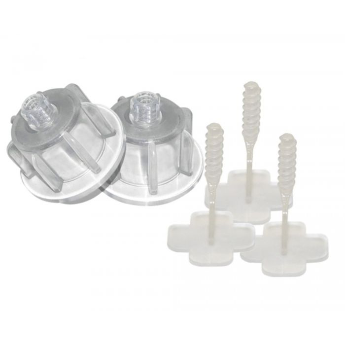 Karl Dahm 300 Zughauben transparent + 2500 Gewindelaschen 2 mm 12551