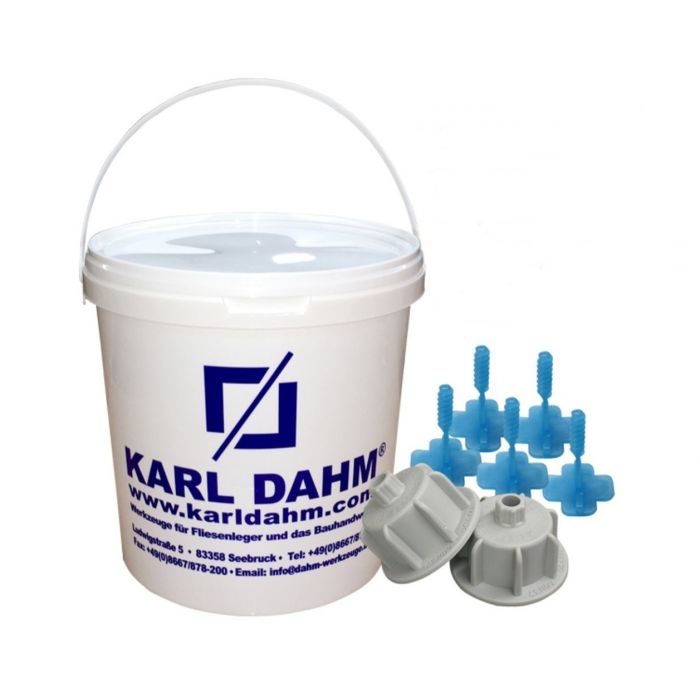 Karl Dahm 150 Zughauben grau + 1500 Gewindelaschen 3 mm 12539