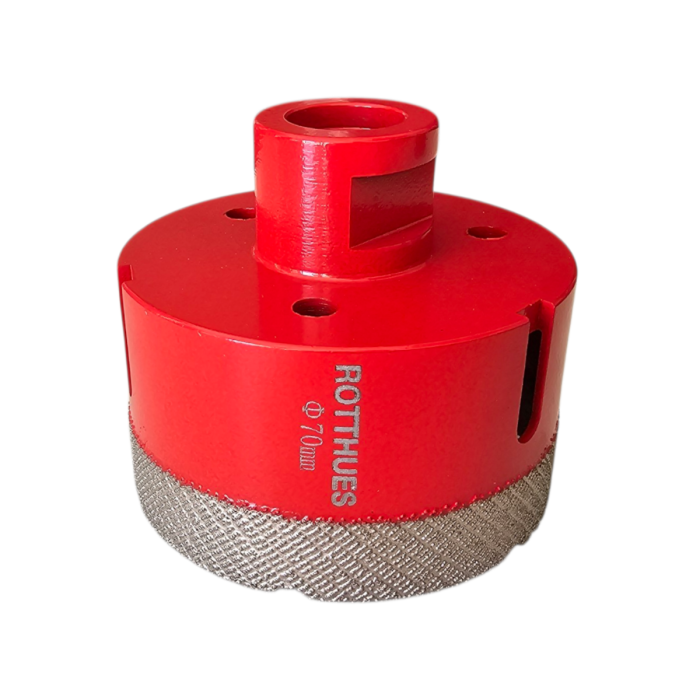 Matrix Diamant-Bohrkrone Hohlbohrer Ø70, Segmenthöhe 15 mm, für Fliesen Porzellan Keramik Marmor Granit