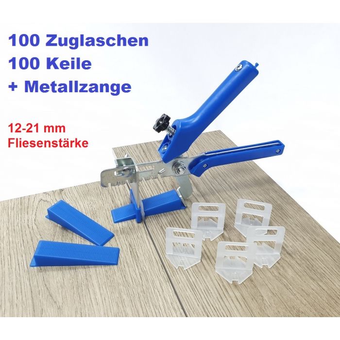 Basis-Set blau 1 mm Fugenbreite Nivelliersystem für Fliesenstärke von 12-21 mm