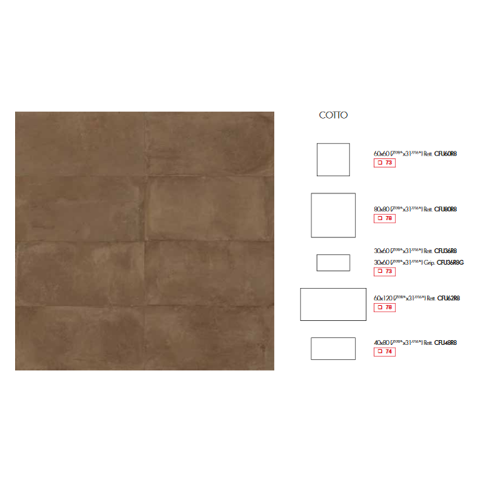 Castelvetro Fusion Cotto 60 x 120  Bodenfliese Betonoptik 1. Sorte