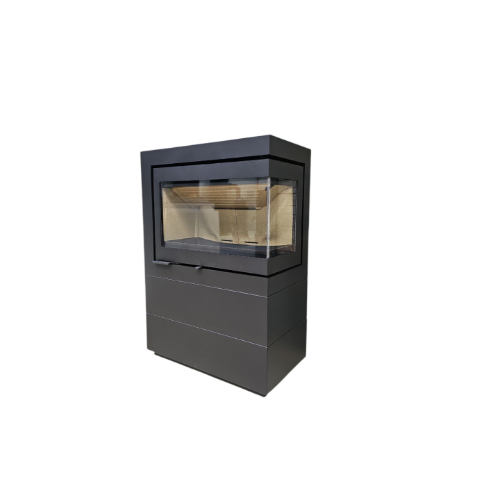 HWAM Kaminofen 5630c schwarz Glasscheibe vorne+rechts Ausstellungsstück -nicht gebrannter- Kaminofen!