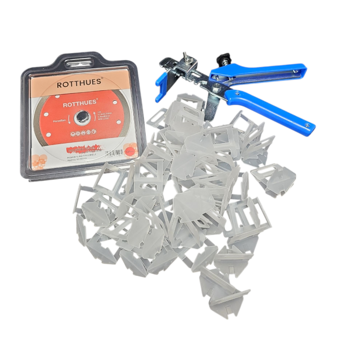 BLACK DEAL 3000 Stk Zuglaschen 3 mm Fugenbreite + 2 Gratisartikel (Zange+Trennscheibe) Nivelliersystem für Fliesenstärke von 3-12 mm