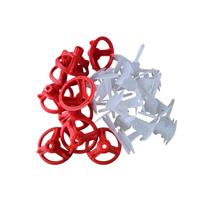 Rotthues® Starter-Kit 100 Gewindelaschen 50 Drehhauben – 1,5 mm Fugenbreite – für Fliesenstärken 3–25 mm