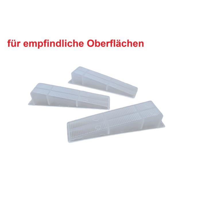 200 Stück Keile transparent für Zuglaschen Fliesen Nivelliersystem für empfindliche Oberflächen
