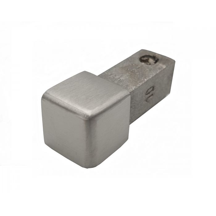 V4A Eckstück Vollmaterial R-Quadratprofil gebürstet 10 mm 