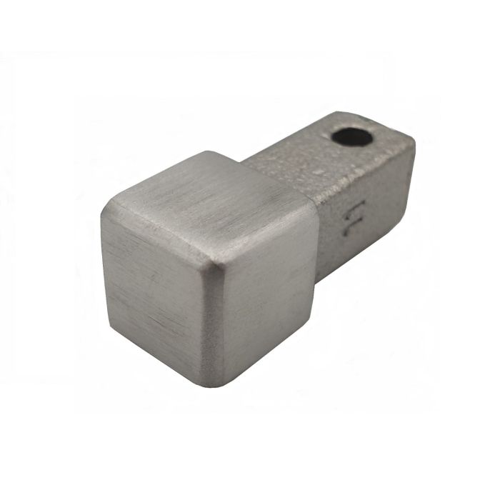 10 Stück Eckstück R-Quadratprofil gebürstet 11 mm Edelstahl V2A Vollmaterial