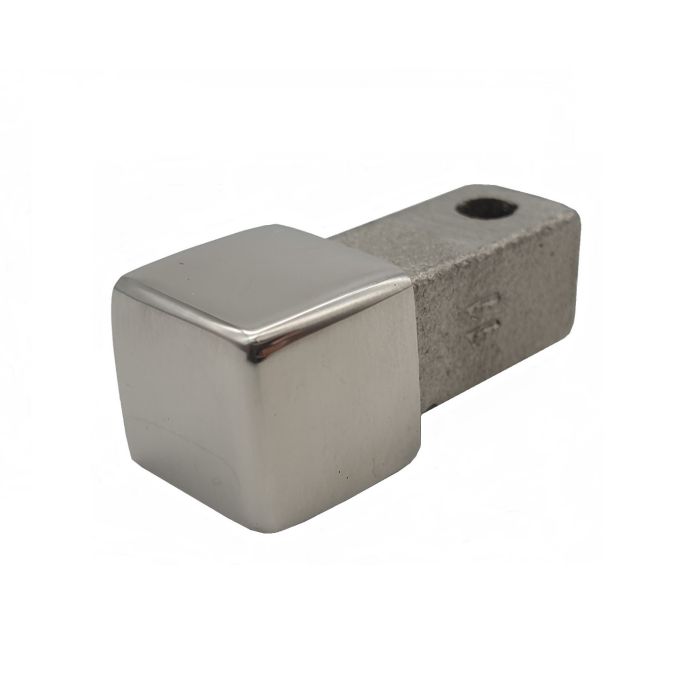 10 Stück Eckstück R-Quadratprofil glänzend 11 mm Edelstahl V2A Vollmaterial