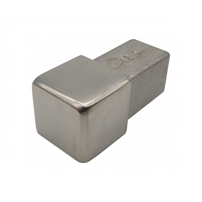 10 Stück Eckstück R-Quadratprofil glänzend 12,5 mm Edelstahl V2A Vollmaterial
