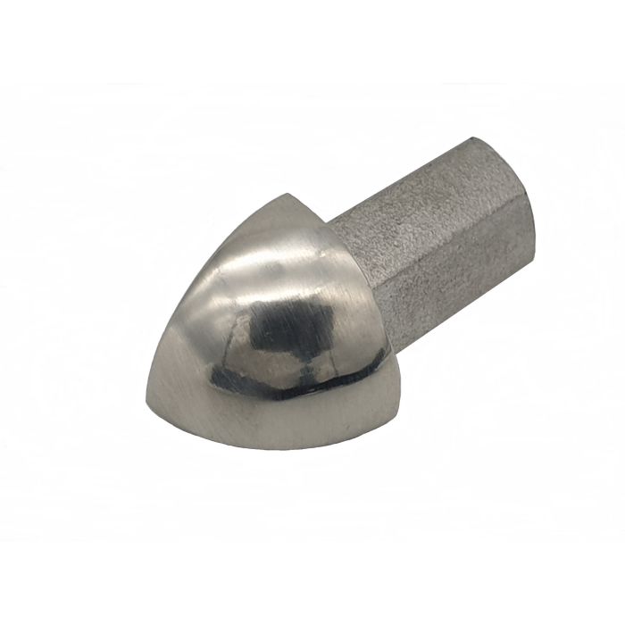 10 Stück Außenecke R-Rundprofil glänzend 10 mm Edelstahl V2A Vollmaterial