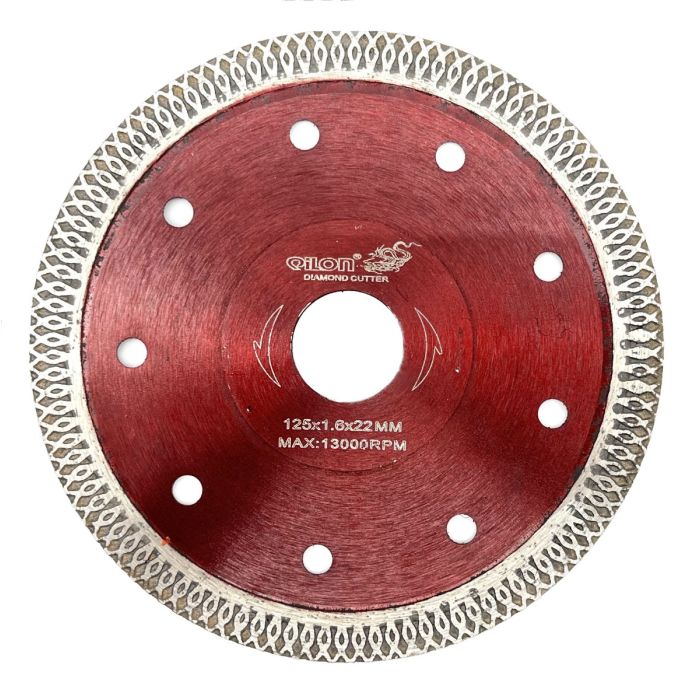 Diamantscheibe Red Tiger Ø125 MM, 1,4 MM Ornamentsegment, Verstärkter Flansch, Speziell für ultrahartes Feinsteinzeug.