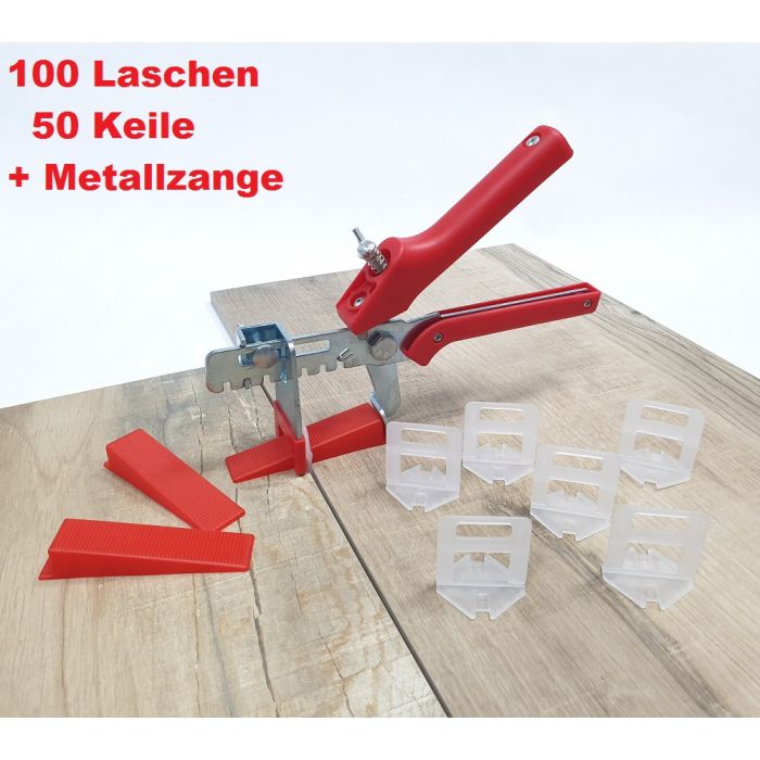 Starter-Set rot 2 mm Fugenbreite Nivelliersystem für Fliesenstärke von 3-12 mm