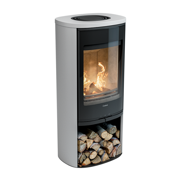 Contura 910G:1 Style Weiß mit Abdeckung Aluminium